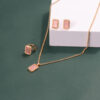 Elegant Baby Pink Stone Pendant Set