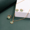 Elegant Mint Stone Pendant Set