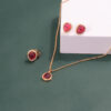 Elegant Ruby Stone Pendant Set: A Timeless Accessory