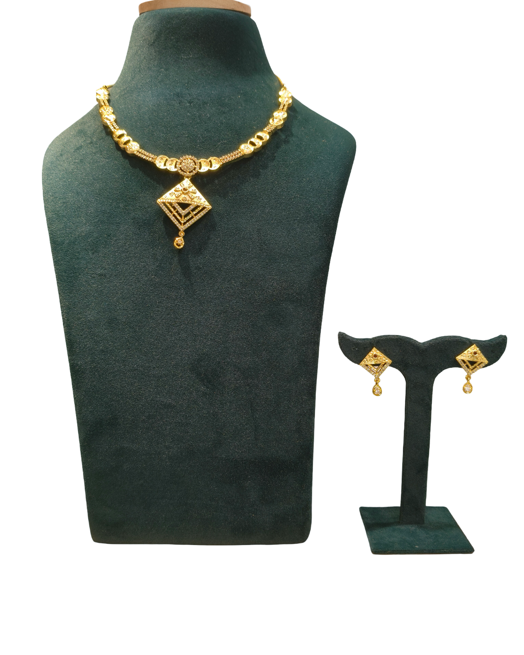 The Diamond Duo: Matching Necklace & Earrings Set 1 The Diamond Duo: Matching Necklace & Earrings Set