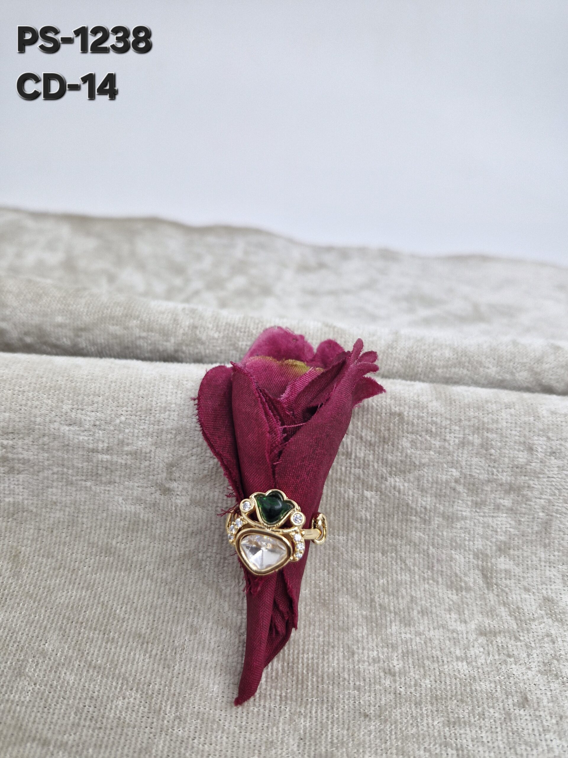 The Royal Polki and Meenakari Heart Ring 1 The Royal Polki and Meenakari Heart Ring